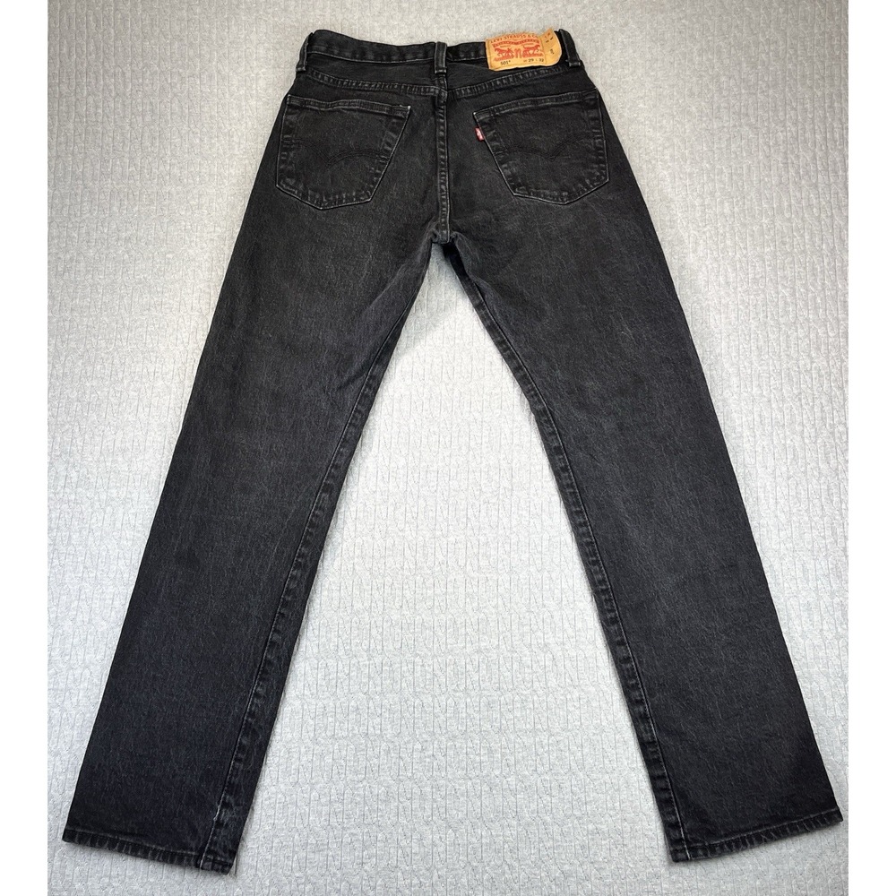Levi's 501 Jeans Mens 29x32(31) Black Straight Leg Button Fly Denim